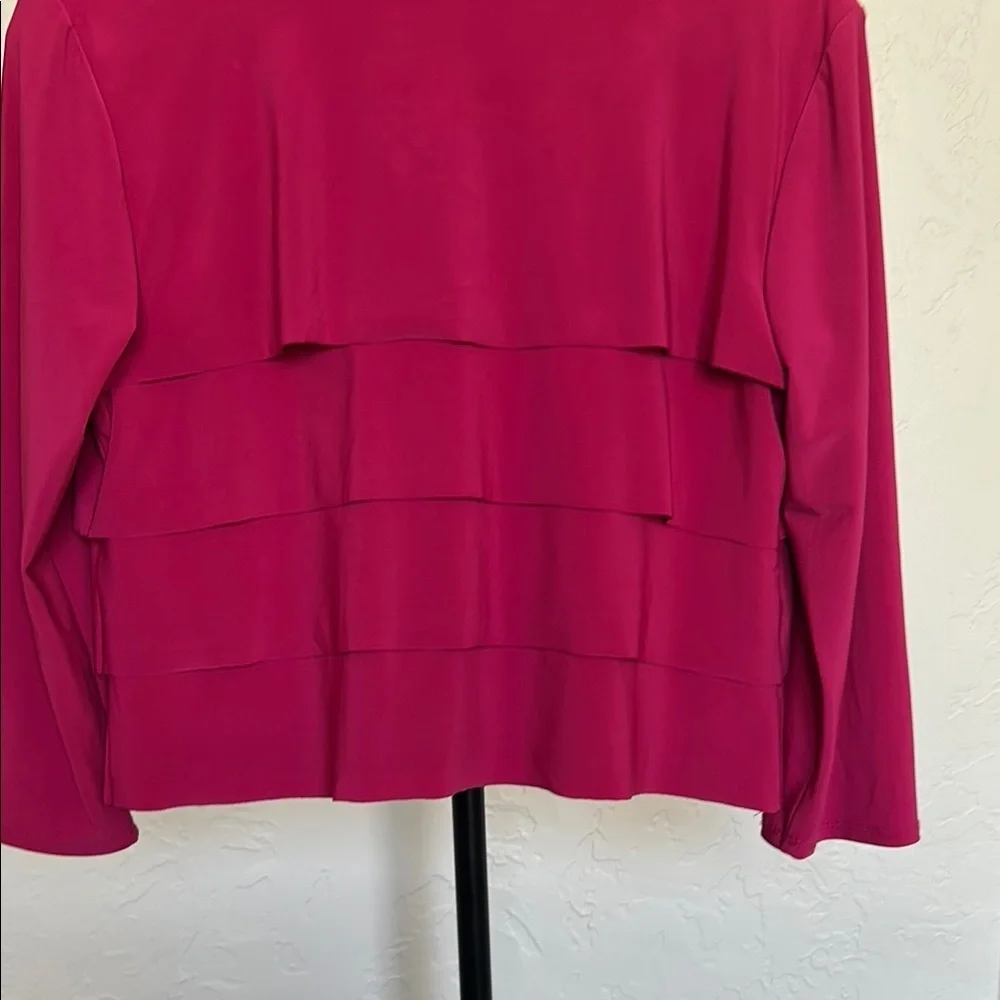 MSK Pink Blazer with Black Zipper and Cropped Style - Picture 3 of 5